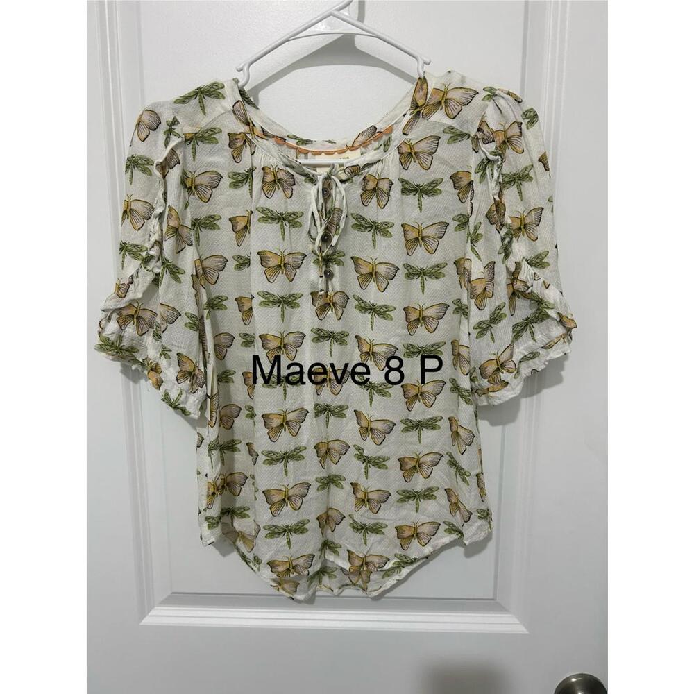 Maeve Women's Butterfly Print Blouse Size‎ 8P